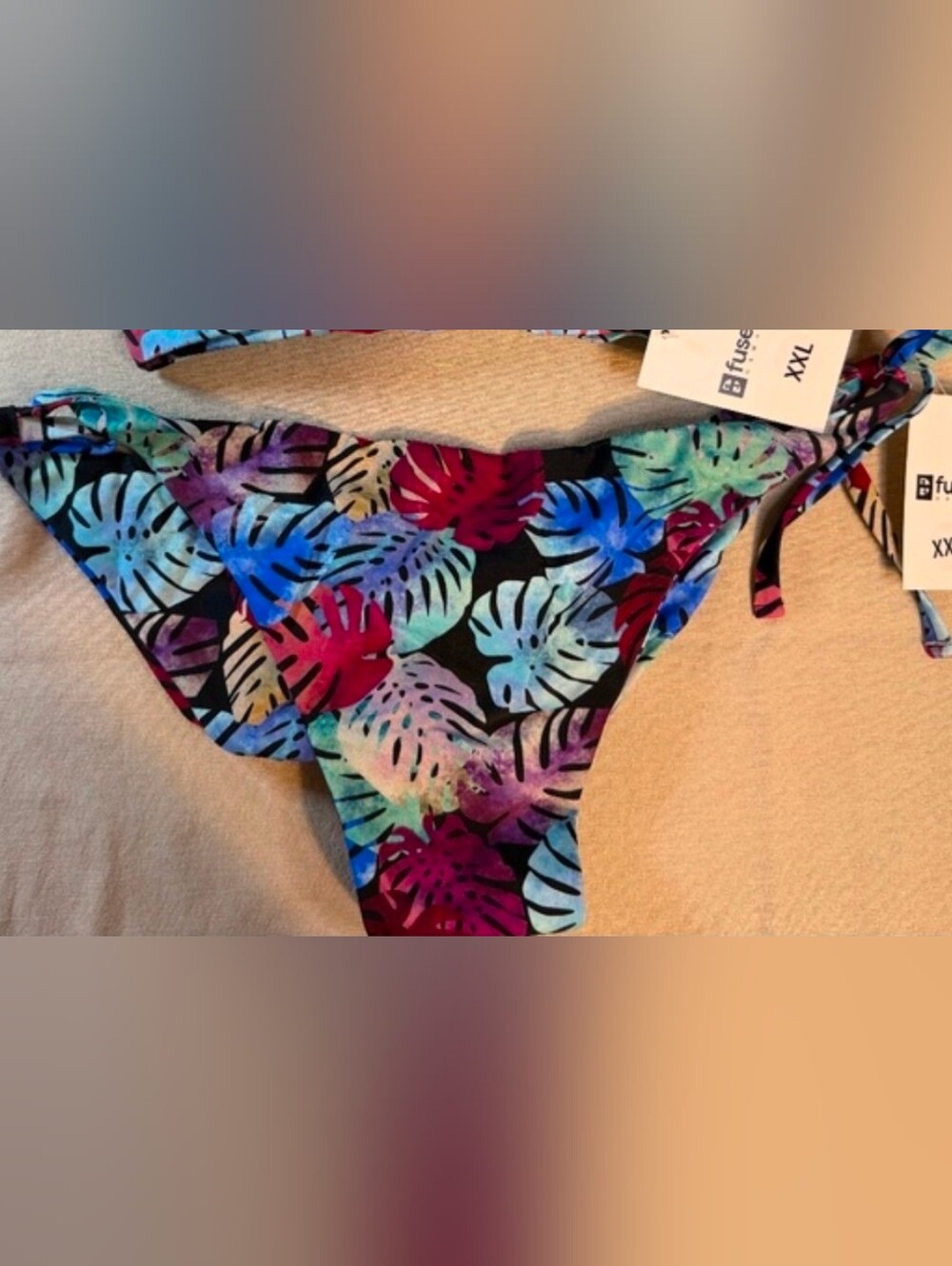 Fused Hawaii Monstera Print Aloha Bikini Bottoms -XXL